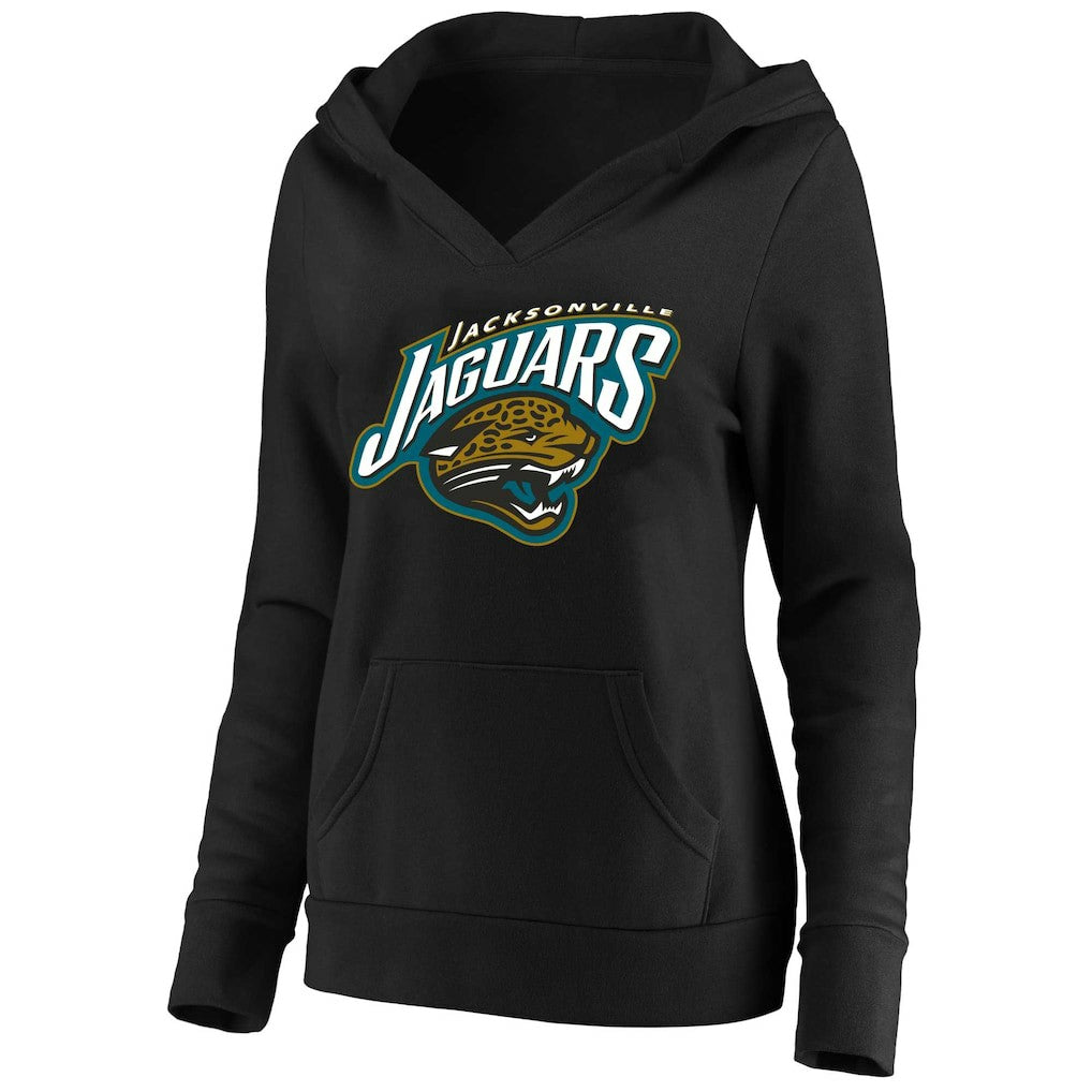 NFL Jacksonville Jaguars Women's Classic Logo V-Neck Pullover Hoodie