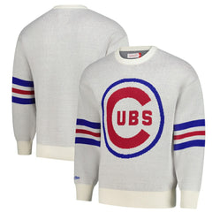 Chicago Cubs Retro Pullover Sweater - Cream | Mitchell & Ness