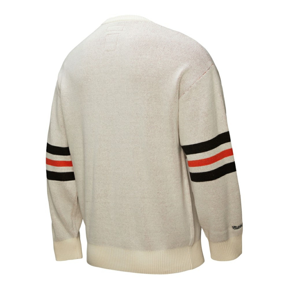 Baltimore Orioles Retro Pullover Sweater - Cream | Mitchell & Ness
