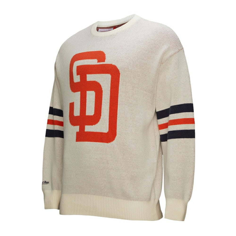 San Diego Padres Retro Pullover Sweater - Cream | Mitchell & Ness