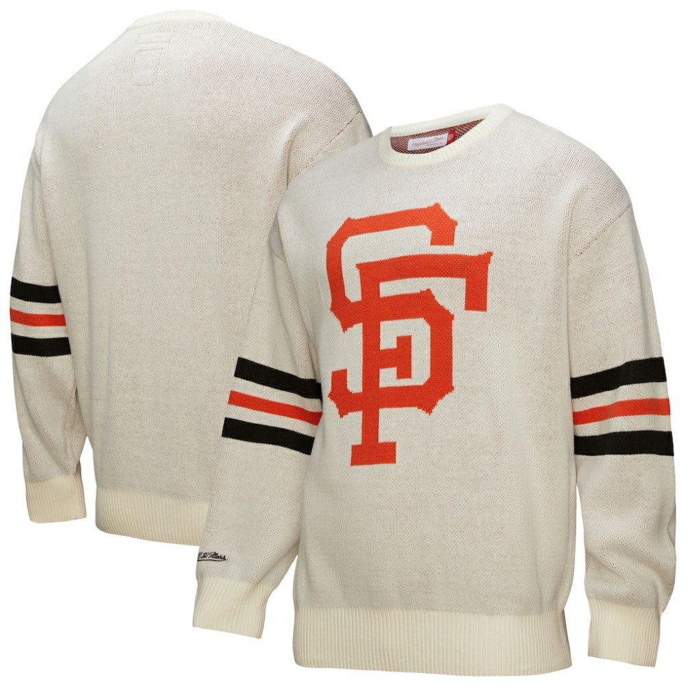 San Francisco Giants Retro Pullover Sweater - Cream | Mitchell & Ness