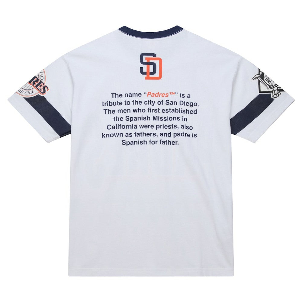 San Diego Padres Cooperstown Collection Team Origins Premium T-Shirt - White | Mitchell & Ness