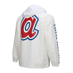 Atlanta Braves Vintage Full-Snap Hooded Coaches Jacket - White | Mitchell & Ness