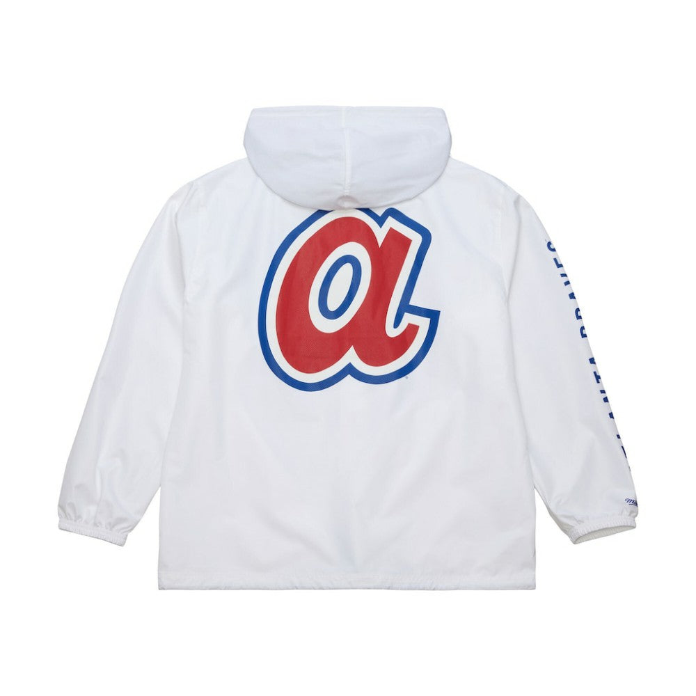 Atlanta Braves Vintage Full-Snap Hooded Coaches Jacket - White | Mitchell & Ness