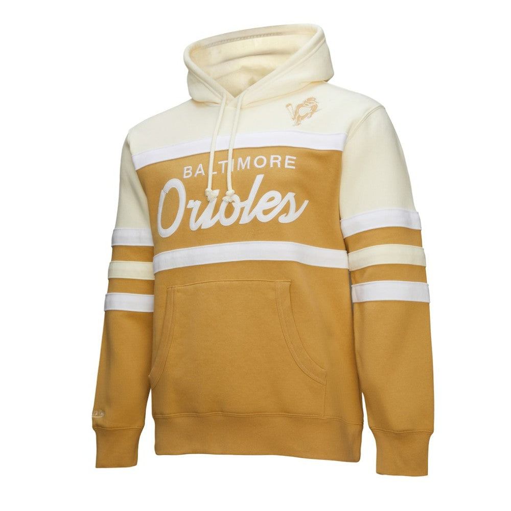 Baltimore Orioles Head Coach Pullover Hoodie - Tan/Cream | Mitchell & Ness