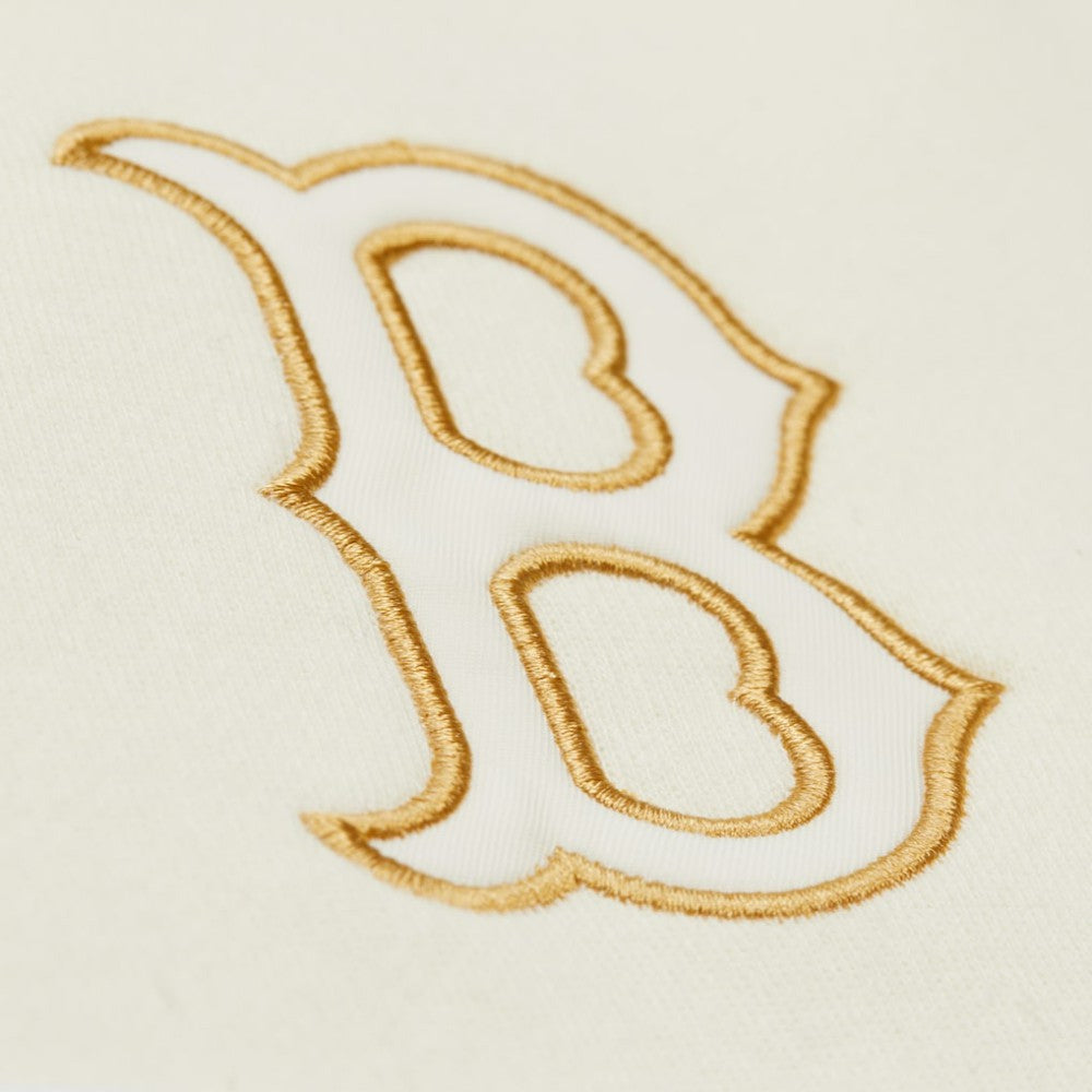 Boston Red Sox Head Coach Pullover Hoodie - Tan/Cream | Mitchell & Ness