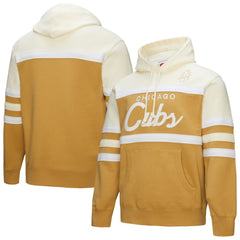 Chicago Cubs Head Coach Pullover Hoodie - Tan/Cream | Mitchell & Ness
