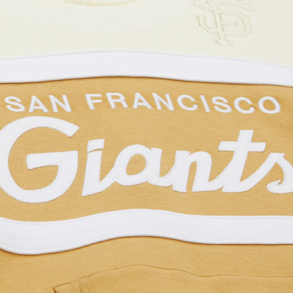 San Francisco Giants Head Coach Pullover Hoodie - Tan/Cream | Mitchell & Ness
