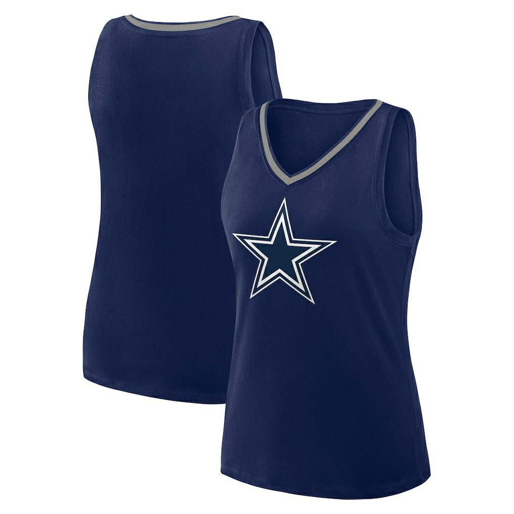 NFL Dallas Cowboys Logo Athletic Women's Stellar Win V-Neck Tank Top