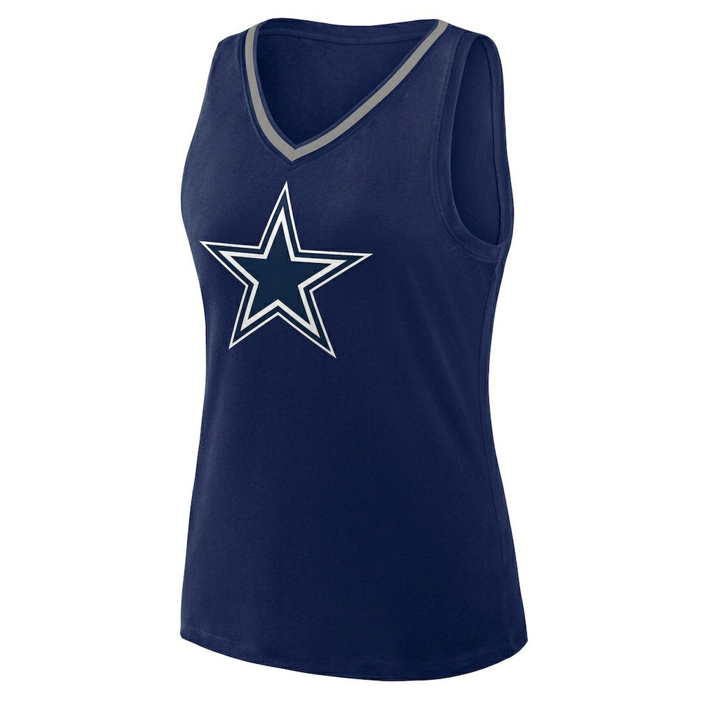 NFL Dallas Cowboys Logo Athletic Women's Stellar Win V-Neck Tank Top