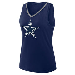 NFL Dallas Cowboys Logo Athletic Women's Stellar Win V-Neck Tank Top