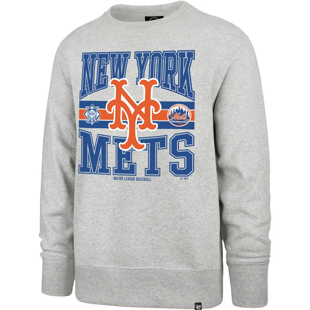 New York Mets Letters Headline Pullover Sweatshirt - Gray | 47 brand