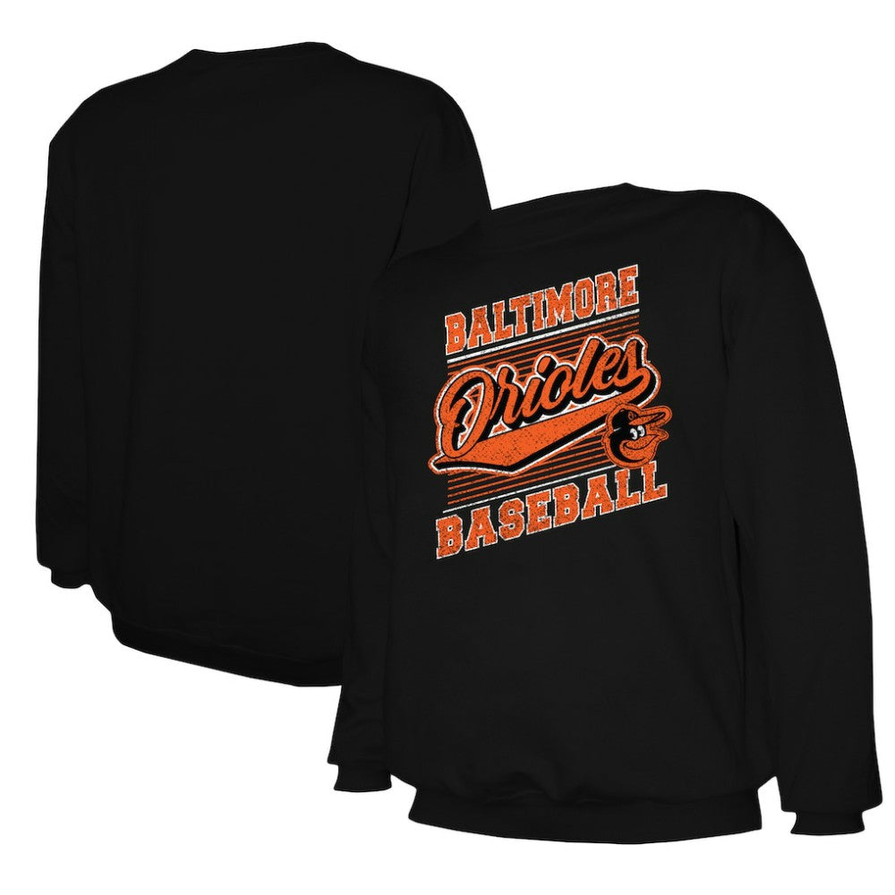 Baltimore Orioles Stitches Lightweight Crew Sweatshirt - Black
