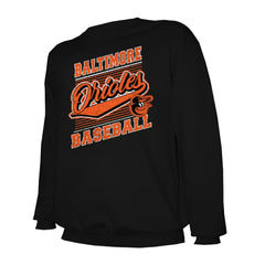 Baltimore Orioles Stitches Lightweight Crew Sweatshirt - Black