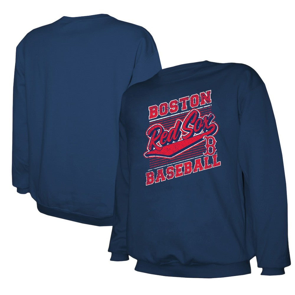 Boston Red Sox Stitches Lightweight Crew Sweatshirt - Navy