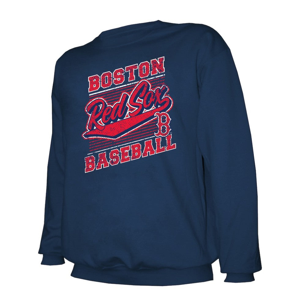 Boston Red Sox Stitches Lightweight Crew Sweatshirt - Navy