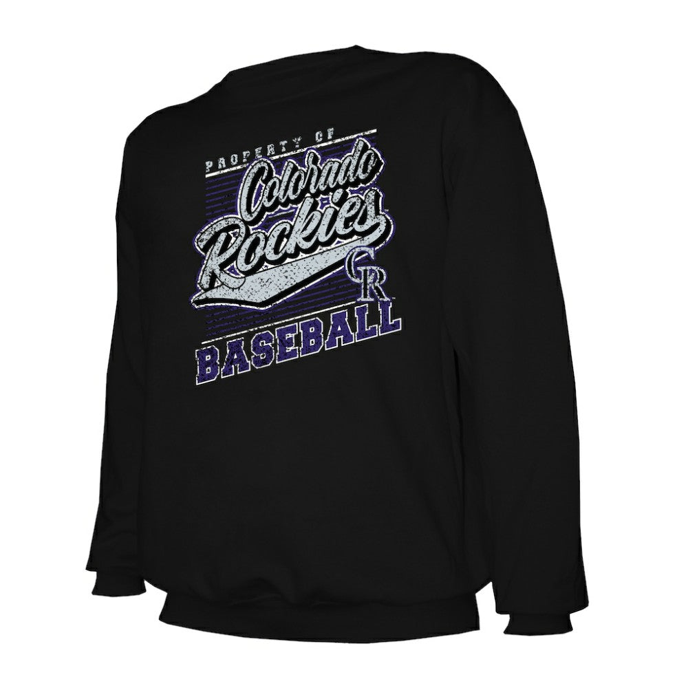 Colorado Rockies Stitches Lightweight Crew Sweatshirt - Black