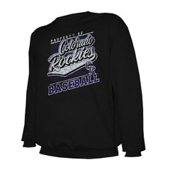 Colorado Rockies Stitches Lightweight Crew Sweatshirt - Black