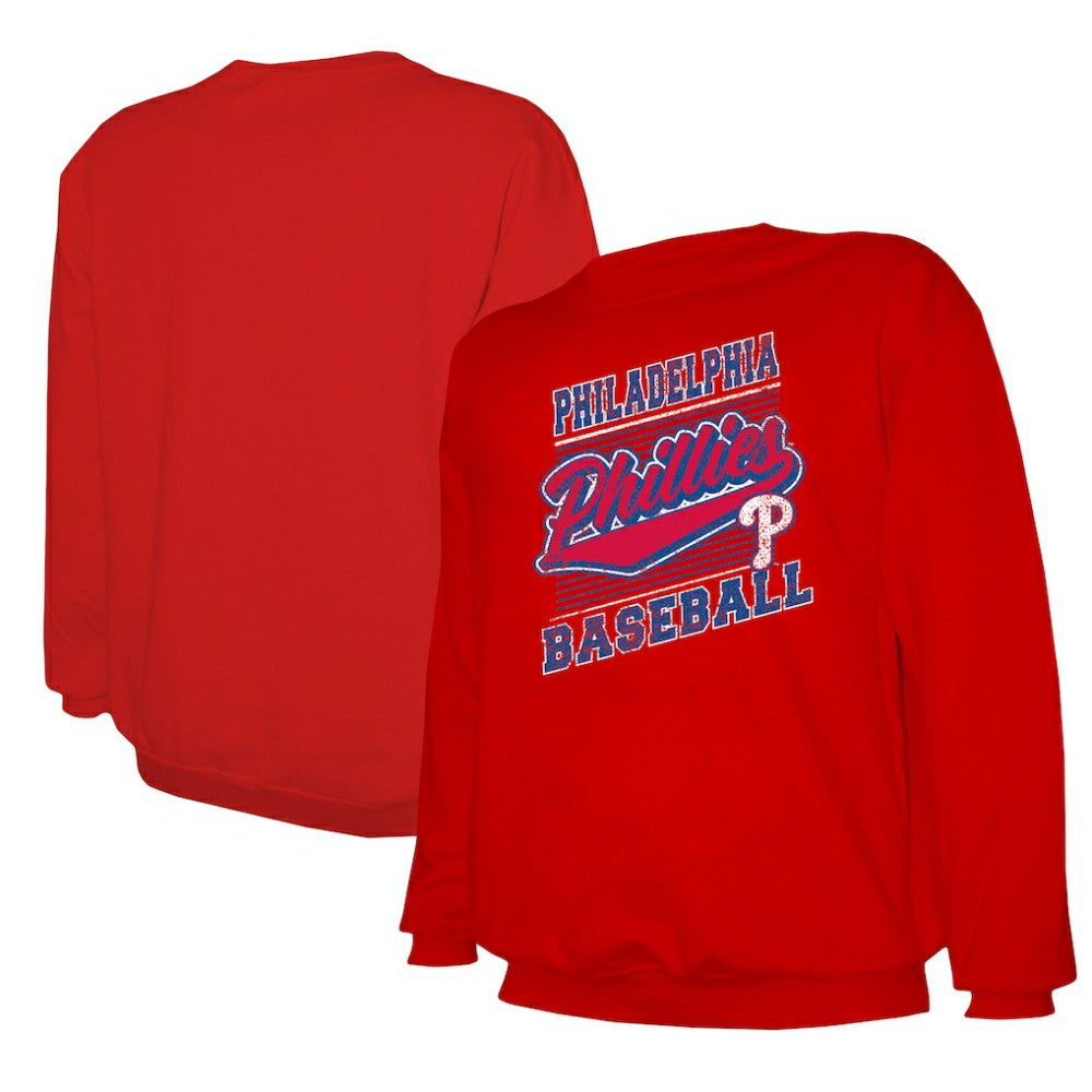 Philadelphia Phillies Stitches Lightweight Crew Sweatshirt - Red