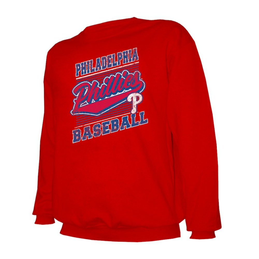 Philadelphia Phillies Stitches Lightweight Crew Sweatshirt - Red