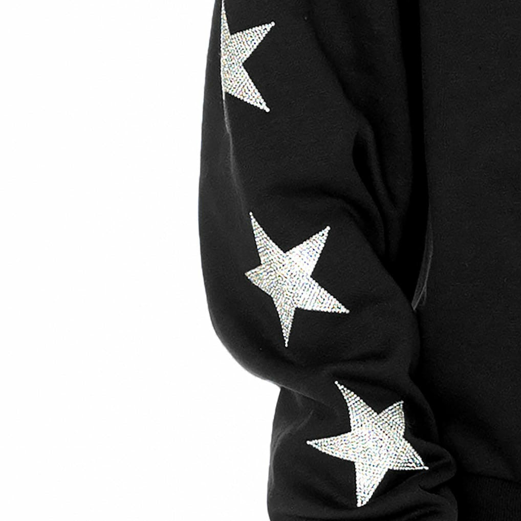 NFL Chicago Bears Gameday Couture Women's Rhinestone Star Sleeve Settle the Score Oversized Tri-Blend Pullover