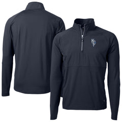 Kansas City Royals Cutter & Buck Adapt Eco Knit Hybrid Recycled Quarter-Zip Pullover Top - Navy