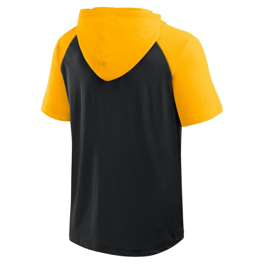 Pittsburgh Penguins Logo Athletic Prime Raglan Short Sleeve Pullover Hoodie