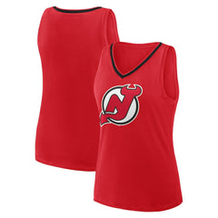 New Jersey Devils Logo Athletic Women's Stellar Win V-Neck Tank Top