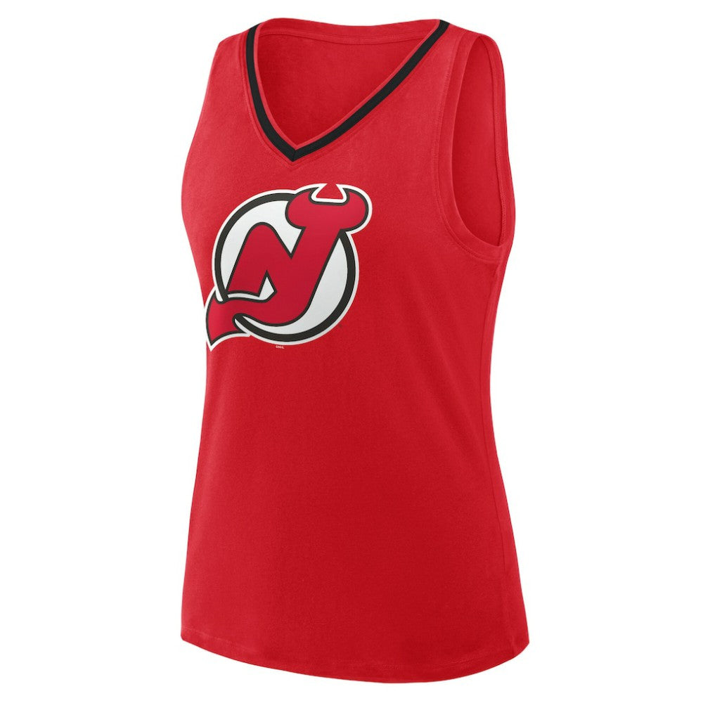 New Jersey Devils Logo Athletic Women's Stellar Win V-Neck Tank Top