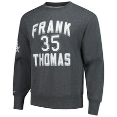 Frank Thomas Chicago White Sox Legends Collection Vintage Logo Name & Number Fleece Pullover Sweatshirt - Heather Charcoal | Mitchell & Ness