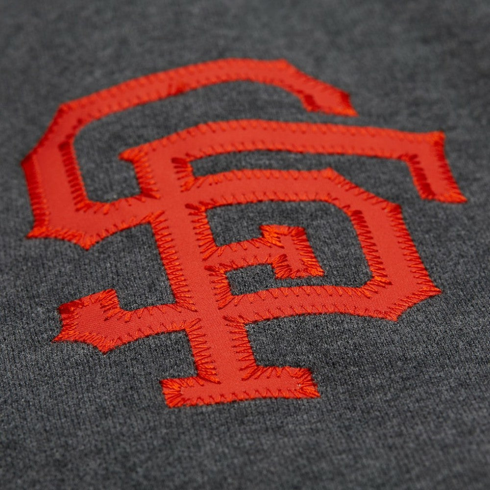 Willie Mays San Francisco Giants Legends Collection Vintage Logo Name & Number Fleece Pullover Sweatshirt - Heather Charcoal | Mitchell & Ness