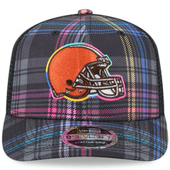 NFL Cleveland Browns 2024 NFL Crucial Catch Plaid 9SEVENTY Trucker Snapback Hat