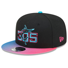 Miami Marlins 2025 City Connect 9FIFTY Snapback Hat - Black/Pink | New Era