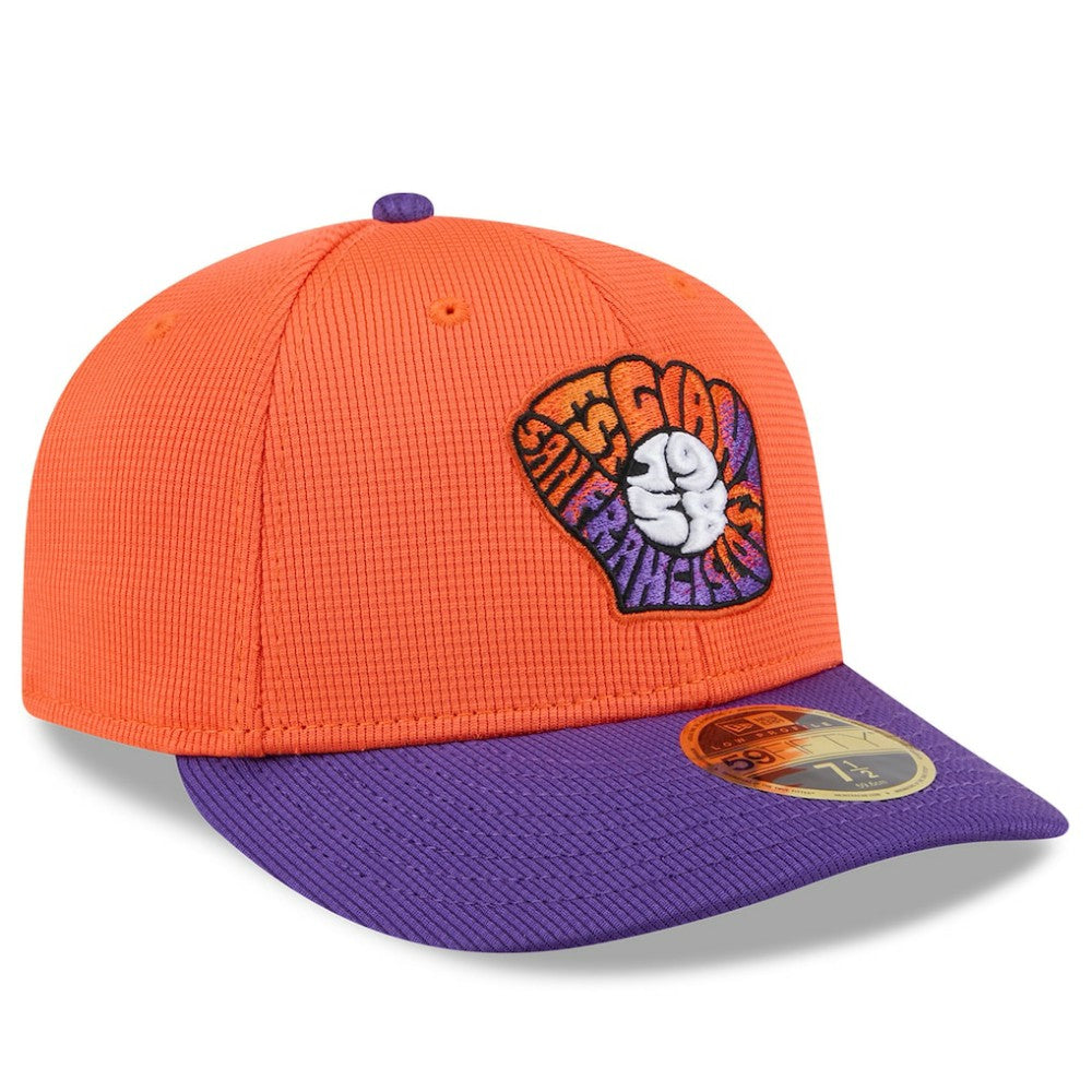 San Francisco Giants 2025 City Connect Batting Practice Low Profile 59FIFTY Fitted Hat - Orange/Purple | New Era
