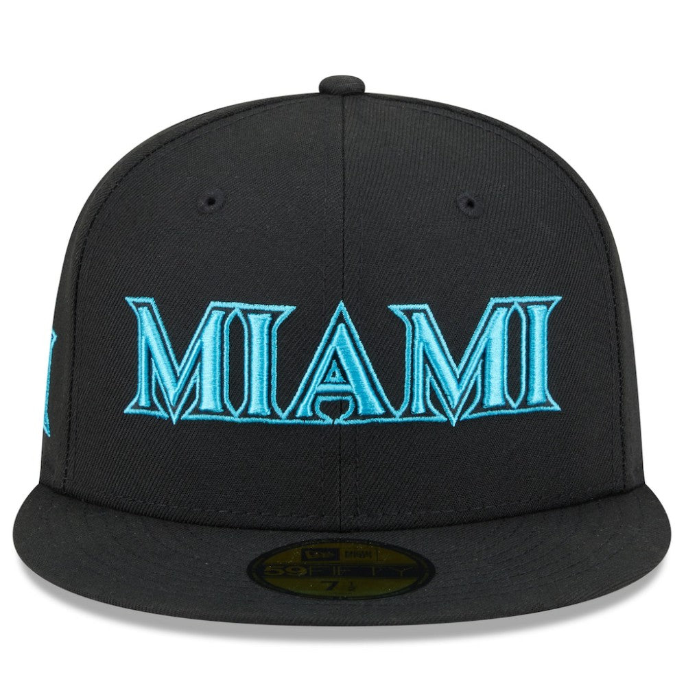 Miami Marlins 2025 City Connect 59FIFTY Fitted Hat - Black | New Era