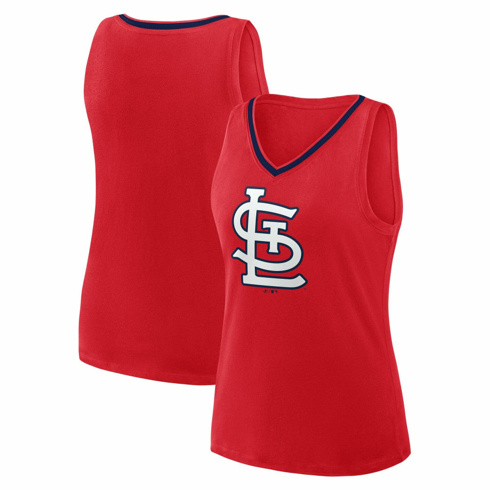 St. Louis Cardinals Logo Athletic Women's Stellar Win V-Neck Tank Top - Red