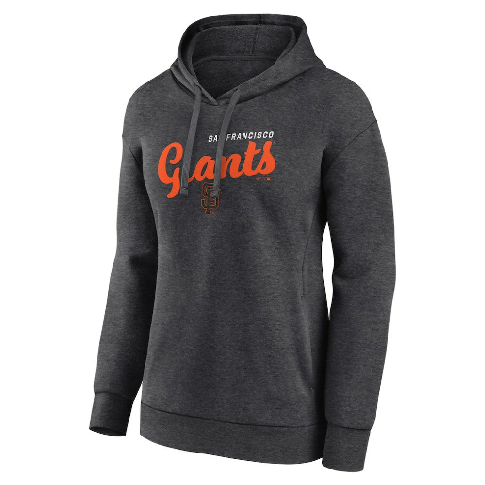 San Francisco Giants Logo Athletic Women's Logo Triumphant V-Neck Pullover Hoodie - Heather Charcoal
