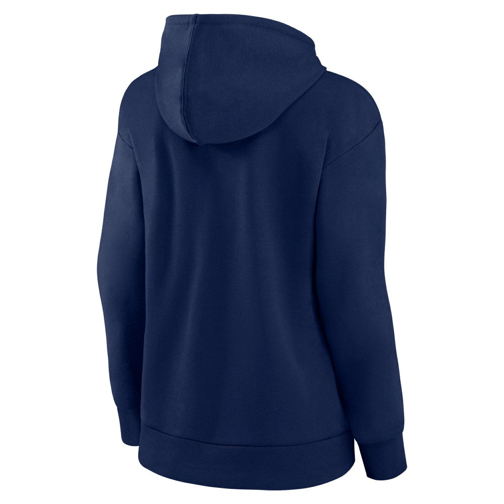 Milwaukee Brewers Logo Athletic Women's Logo Triumphant V-Neck Pullover Hoodie - Navy