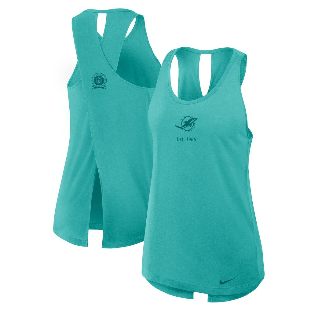NFL Miami Dolphins Women's Glory Open-Back Crisscross Dri-FIT Tank Top
