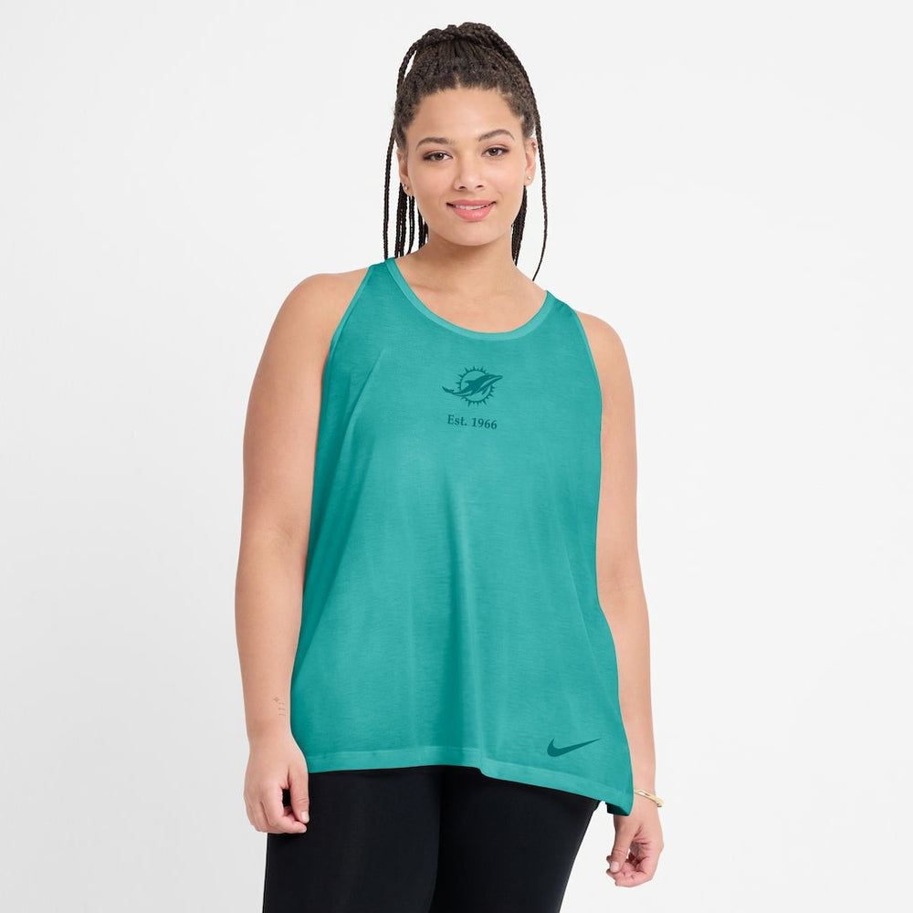NFL Miami Dolphins Women's Glory Open-Back Crisscross Dri-FIT Tank Top