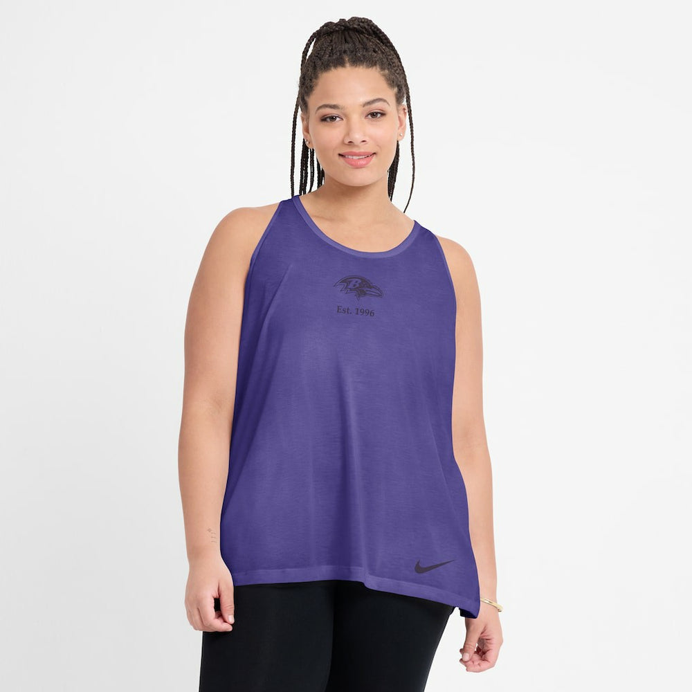 NFL Baltimore Ravens Women's Glory Open-Back Crisscross Dri-FIT Tank Top