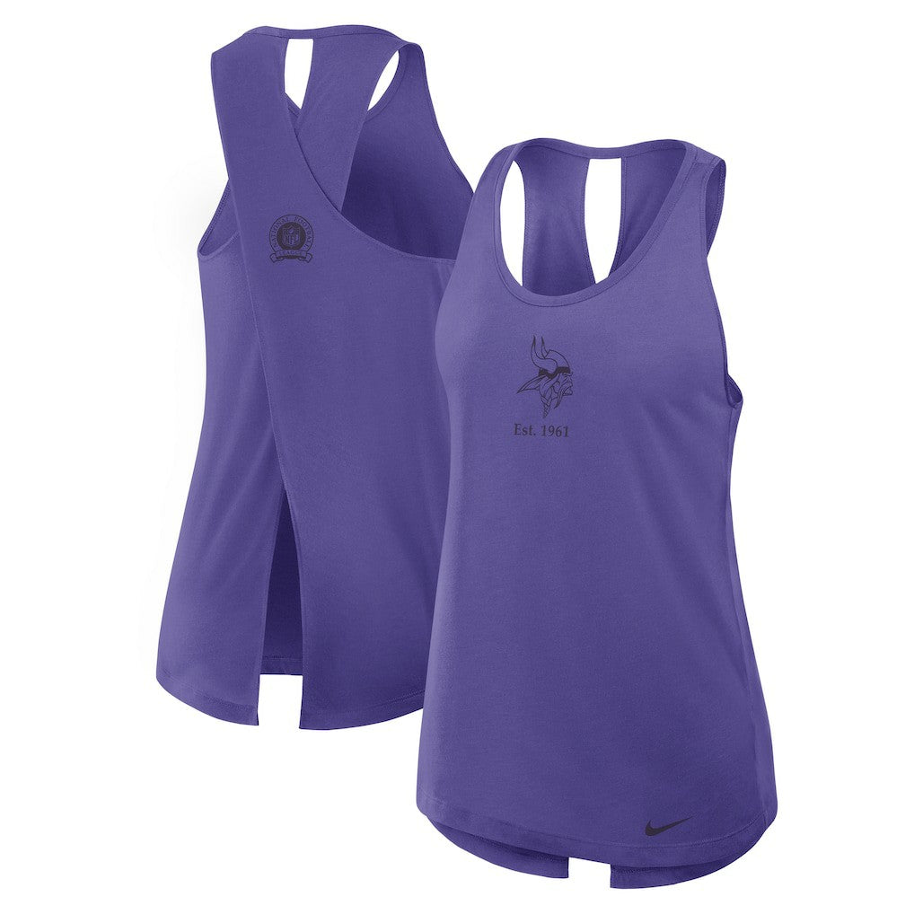 NFL Minnesota Vikings Women's Glory Open-Back Crisscross Dri-FIT Tank Top
