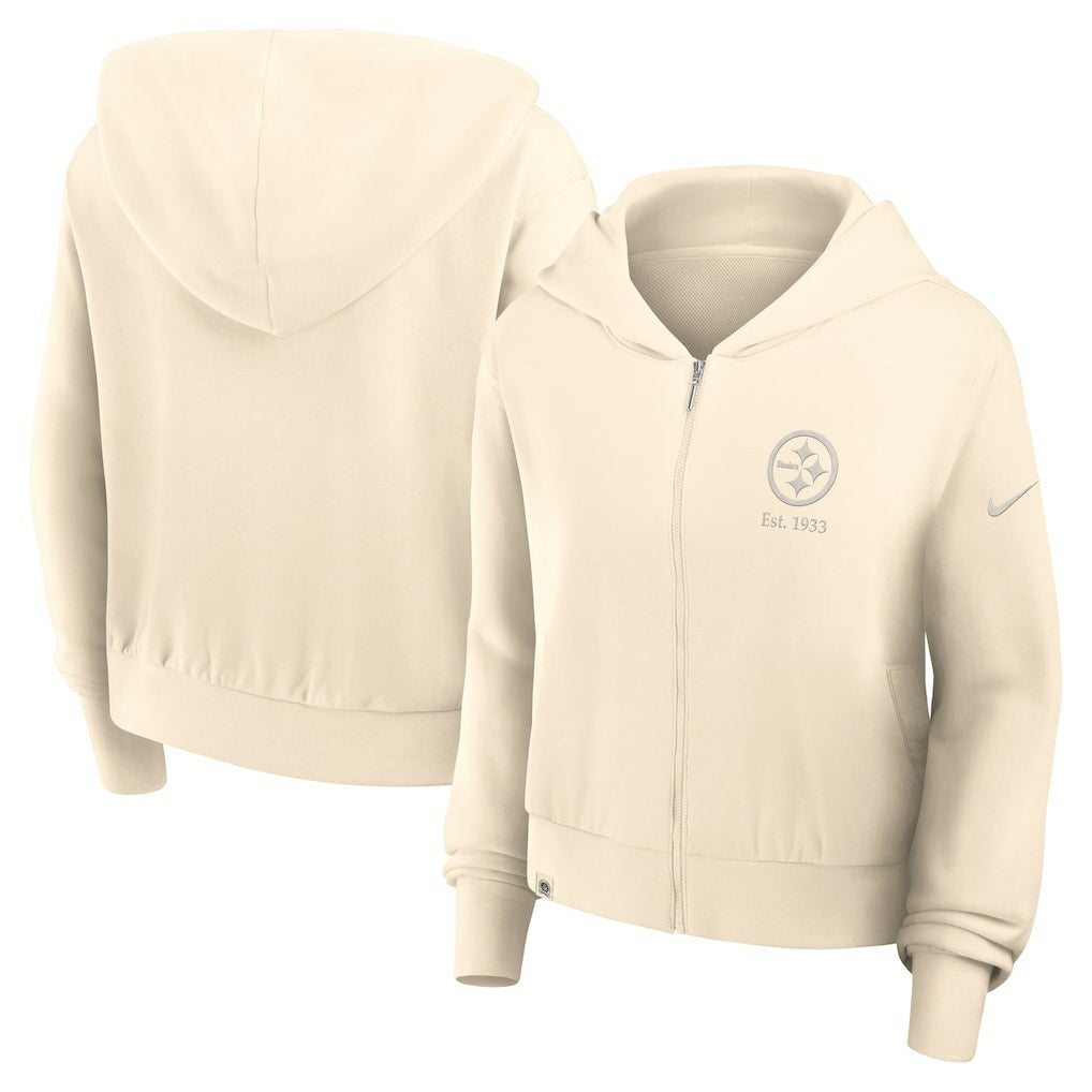 NFL Pittsburgh Steelers Women's Glory Cropped Full-Zip Hoodie