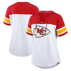 NFL Kansas City Chiefs Women's Athena Lace-Up V-Neck T-Shirt