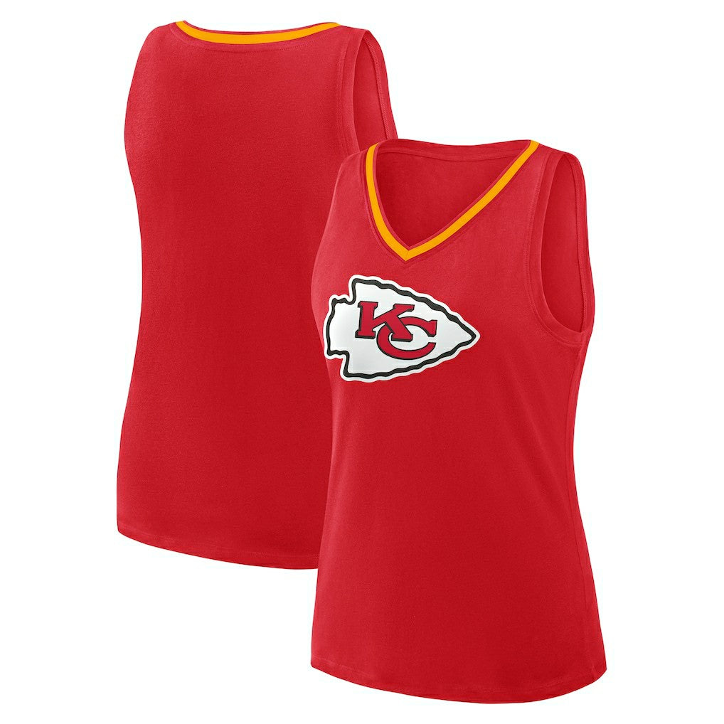 NFL Kansas City Chiefs Logo Athletic Women's Stellar Win V-Neck Tank Top