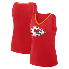 NFL Kansas City Chiefs Logo Athletic Women's Stellar Win V-Neck Tank Top