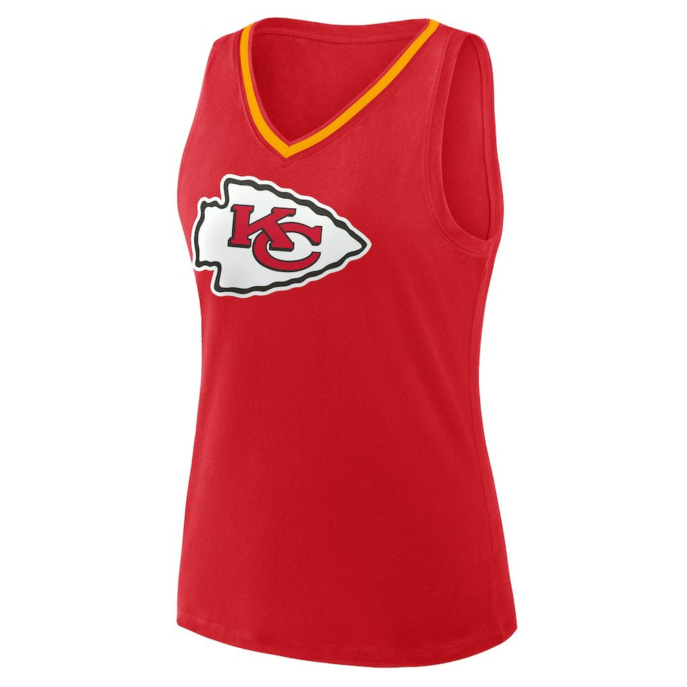NFL Kansas City Chiefs Logo Athletic Women's Stellar Win V-Neck Tank Top