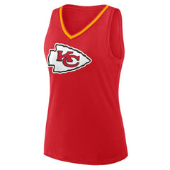 NFL Kansas City Chiefs Logo Athletic Women's Stellar Win V-Neck Tank Top