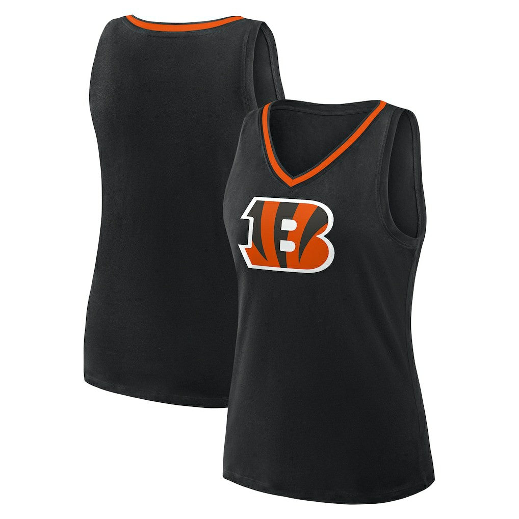 NFL Cincinnati Bengals Logo Athletic Women's Stellar Win V-Neck Tank Top