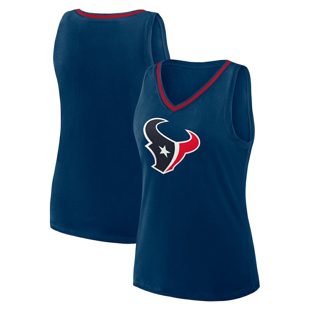 NFL Houston Texans Logo Athletic Women's Stellar Win V-Neck Tank Top
